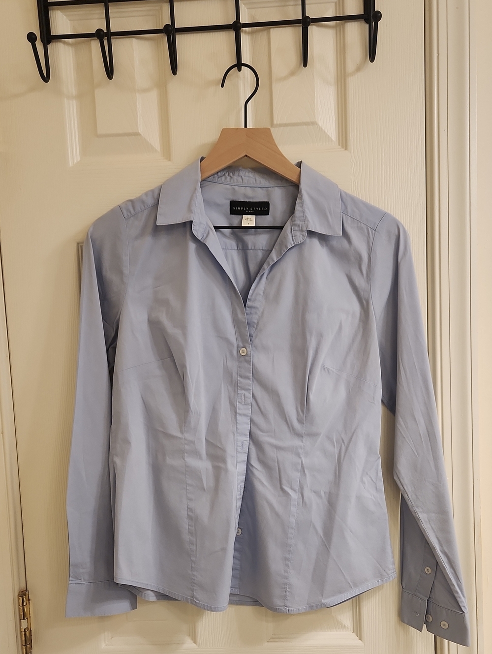 Simply Styled Light Blue Womens Button-Up Dress Shirt